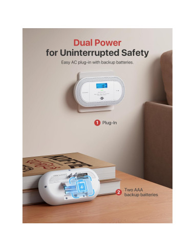 Detector de Monóxido de Carbono X-Sense XC0C-SA con Batería