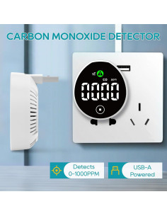 Detector de Monóxido de Carbono Lunarlipes PTH-21D USB Táctil 2