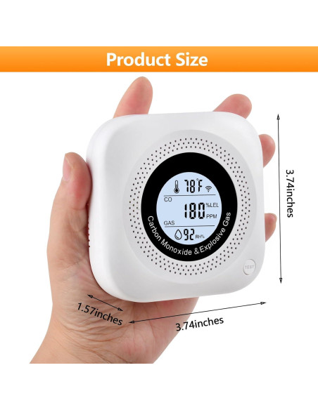 Detector de Monóxido de Carbono y Gas Daffypop YC302 Pro+