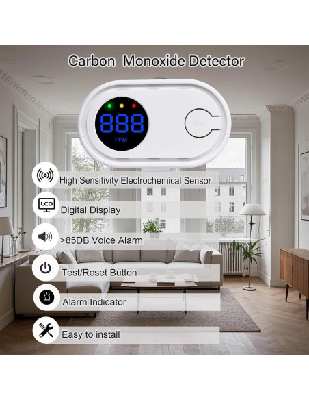 Detector de Monóxido de Carbono SCNBAORE MY-S08 - Paquete Doble