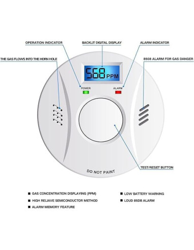 Detector de Humo y Monóxido de Carbono Siterwell GS528A - Paquete de 4