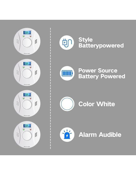 Detector de Humo y Monóxido de Carbono Siterwell GS528A - Paquete de 4 Detector de Humo y Monóxido de Carbono Siterwell GS528A - Paquete de 4