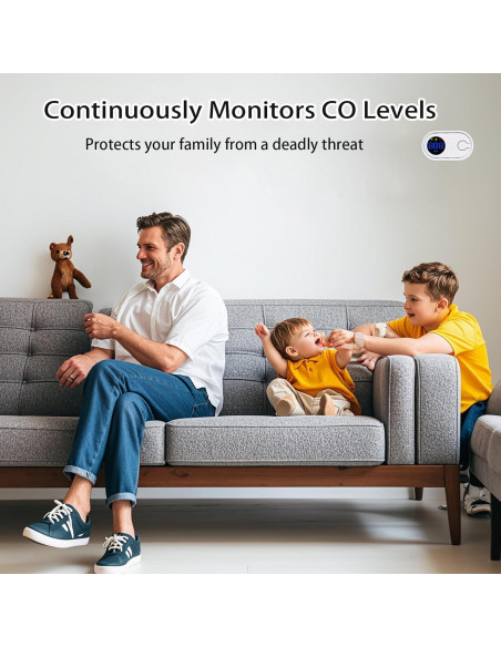 Detector de Monóxido de Carbono SCNBAORE 2Pack con Pantalla Digital