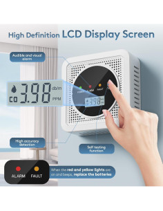 Detector de Humo y Monóxido de Carbono TJTFJS 3 Paquetes 85 dB 2