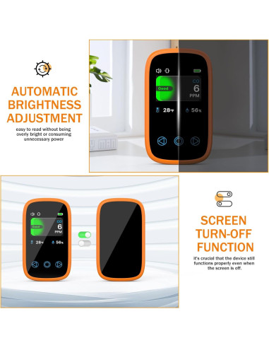 Detector de Monóxido de Carbono Portátil ITEFDTUTNE 3-en-1