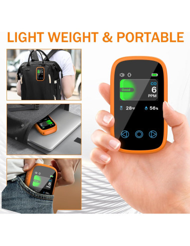 Detector de Monóxido de Carbono Portátil ITEFDTUTNE 3-en-1