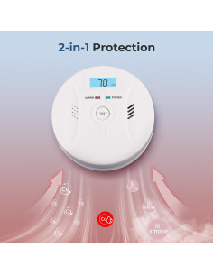 Detector de Humo y Monóxido de Carbono Shyeeh CDR-803 2-en-1 2
