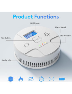 Detector de Humo y Monóxido de Carbono ARIKON 6 Paquetes 2