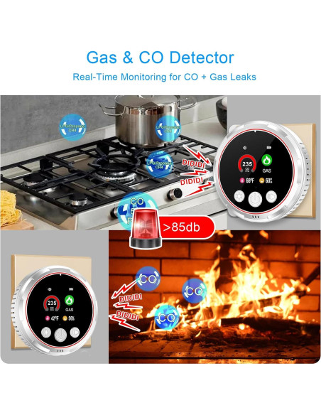 Detector de Monóxido de Carbono y Gas Natural Tarewoeki HD13