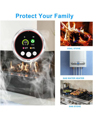 Detector de Monóxido de Carbono y Gas Natural Tarewoeki HD13