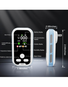 Detector de Monóxido de Carbono 5-en-1 HD11 con Pantalla LCD 2