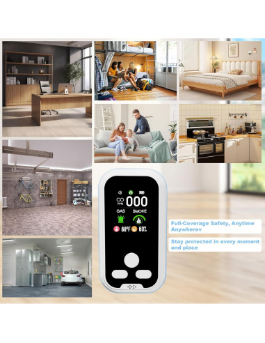 Detector de Monóxido de Carbono 5-en-1 HD11 con Pantalla LCD
