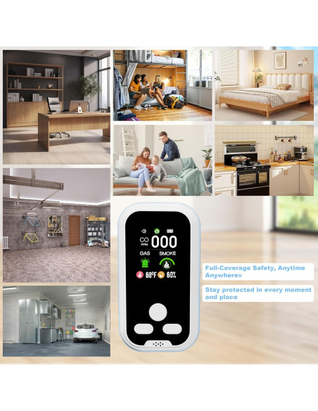 Detector de Monóxido de Carbono 5-en-1 HD11 con Pantalla LCD