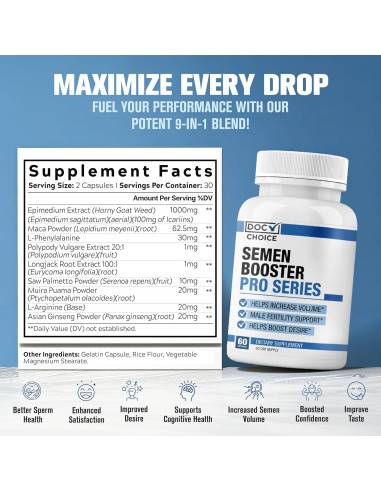 Aumentador de Volumen de Semen EPN - 60 Cápsulas Rápidas