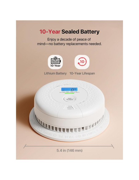 Detector de Humo y Monóxido X-Sense SC01 con Batería 10 Años