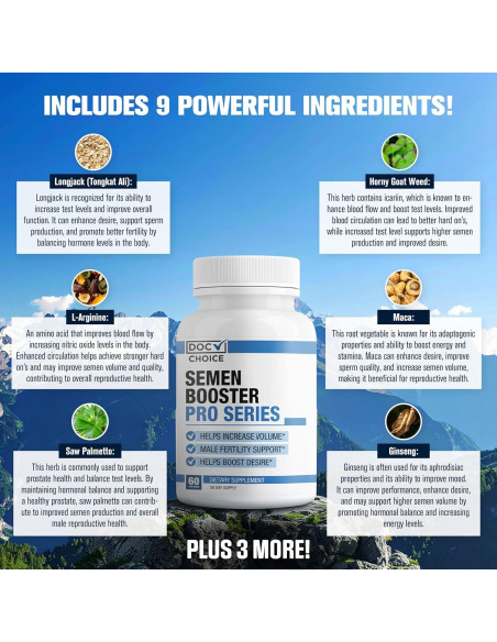 Aumentador de Volumen de Semen EPN - 60 Cápsulas Rápidas