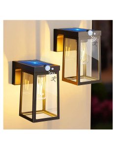 Luces Solares Woolmug 2 Paquete LED con Sensor de Movimiento