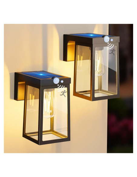 Luces Solares Woolmug 2 Paquete LED con Sensor de Movimiento
