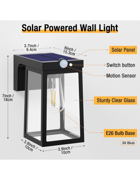 Luces Solares Woolmug 2 Paquete LED con Sensor de Movimiento
