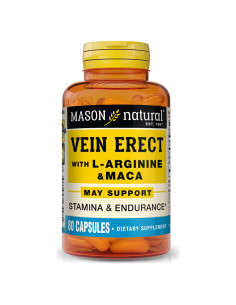 Suplemento Mason Natural Vein Erect 80 Cápsulas L-Arginina Maca