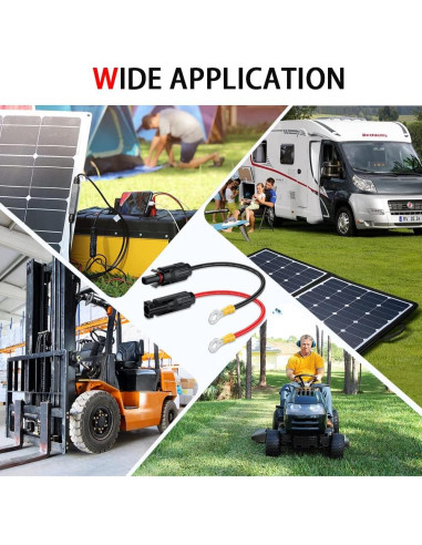 Cable Conector Solar Electop 10AWG 0.25m Macho y Hembra