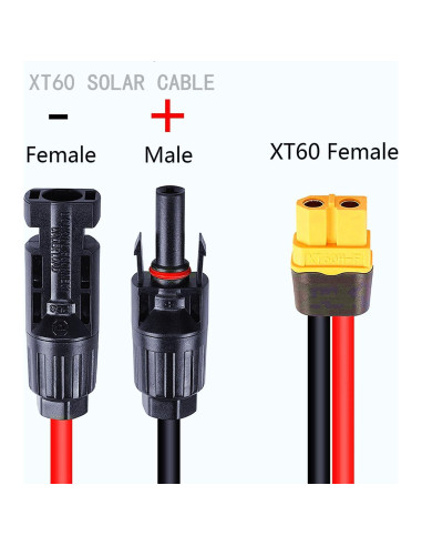 Cable de carga solar 12AWG RYX XT60 3M impermeable