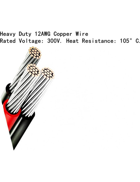 Cable de carga solar 12AWG RYX XT60 3M impermeable