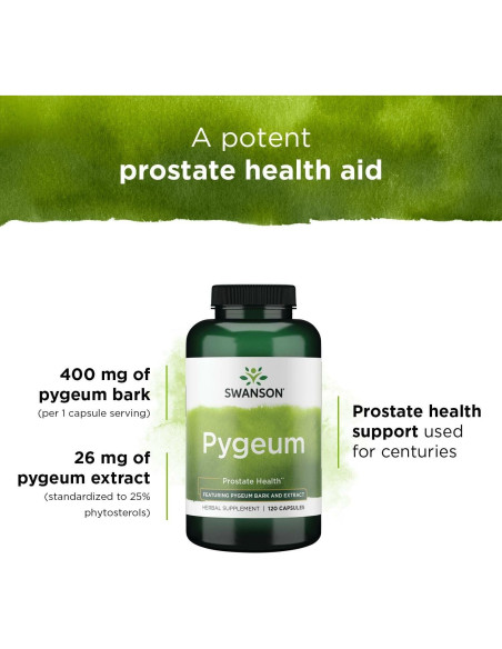Swanson Pygeum 400 mg - Suplemento Salud Masculina 120 Cápsulas Swanson Pygeum 400 mg - Suplemento Salud Masculina 120 Cápsulas