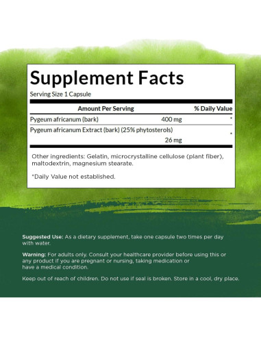 Swanson Pygeum 400 mg - Suplemento Salud Masculina 120 Cápsulas
