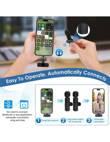 Micrófono Lavalier Inalámbrico BARYINBIRD ZF-1 Negro