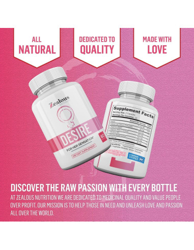 Desire Suplemento Aumento Libido Femenino Zealous Nutrition 1 Paquete