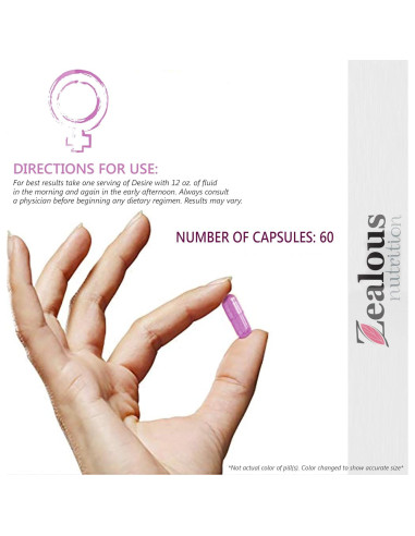Desire Suplemento Aumento Libido Femenino Zealous Nutrition 1 Paquete