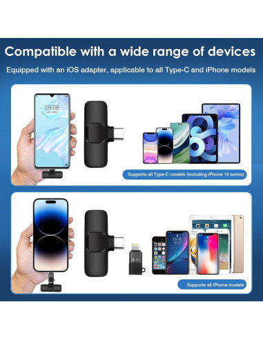 Micrófono Lavalier Inalámbrico BARYINBIRD ZF-1 Negro