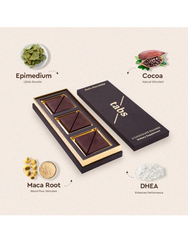 Chocolate Negro Tabs para Mejorar el Ánimo - 60g - Vegetariano