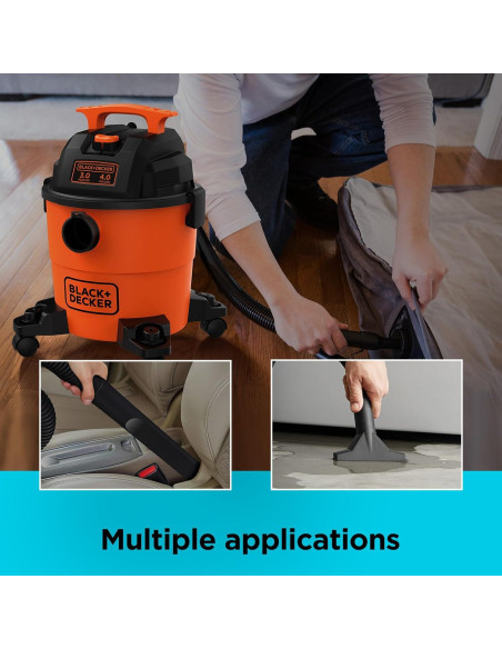 Aspiradora BLACK+DECKER Húmeda y Seca 4 Galones 3 HP