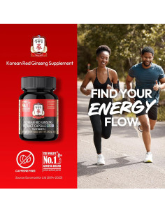 Cápsulas de Ginseng Rojo Coreano KGC Plus 600mg - 30 Unidades 2