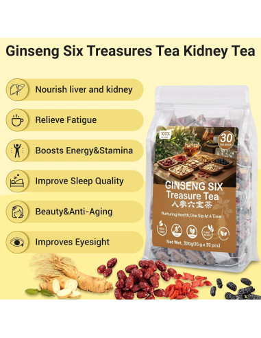 Té de Riñón Ginseng Seis Tesoros Sovteea - 60 Bolsas