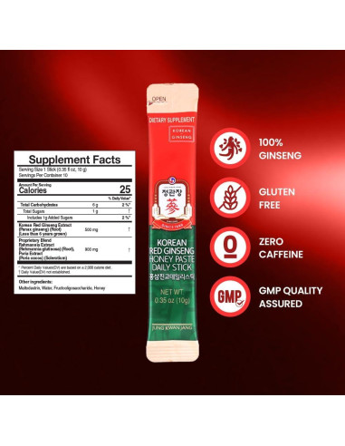 Pasta de Miel de Ginseng Rojo Coreano CheongKwanJang 30 Sticks