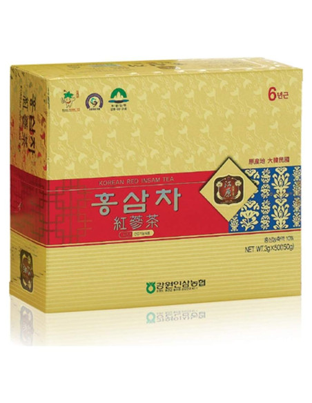 Té de Ginseng Rojo Coreano Gangwoninsam 6 Años 50 Paquetes Té de Ginseng Rojo Coreano Gangwoninsam 6 Años 50 Paquetes