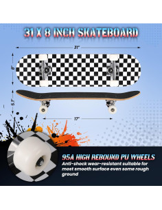 Patineta Completa Anyfun 76cm 7 Capas Arce para Principiantes 2