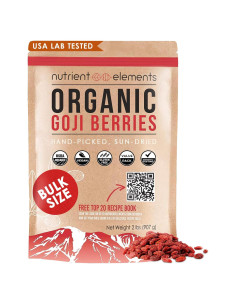 Berries Goji Secas Orgánicas Elementos Nutricionales 0.91 kg