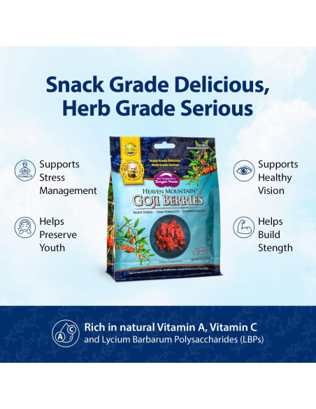 Bayas de Goji del Cielo Dragon Herbs 227 g - 100% Naturales