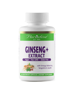 Extracto de Ginseng Rojo Panax Paradise Herbs 60 Cápsulas Veganas