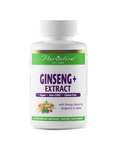 Extracto de Ginseng Rojo Panax Paradise Herbs 60 Cápsulas Veganas