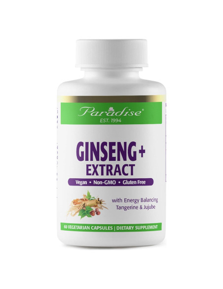 Extracto de Ginseng Rojo Panax Paradise Herbs 60 Cápsulas Veganas