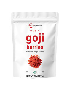 Bayas de Goji Orgánicas Micro Ingredients 907g Sin OGM Veganas