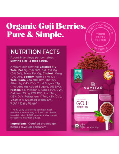 Bayas de Goji Orgánicas Navitas 226.8g - Antioxidantes y Fibra 2