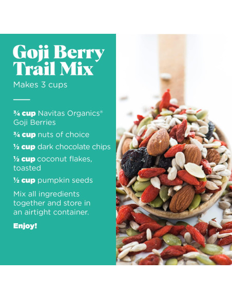 Bayas de Goji Orgánicas Navitas 226.8g - Antioxidantes y Fibra