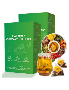 Té Herbal Chino Goji Berry y Crisantemo WEERSHUN 30 Bolsitas