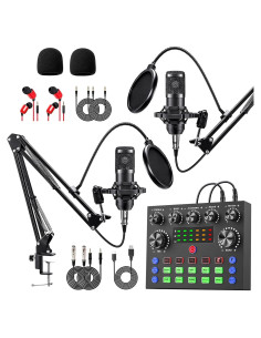 Paquete de Podcast sktome V8S para 2 Micrófonos y Mesa